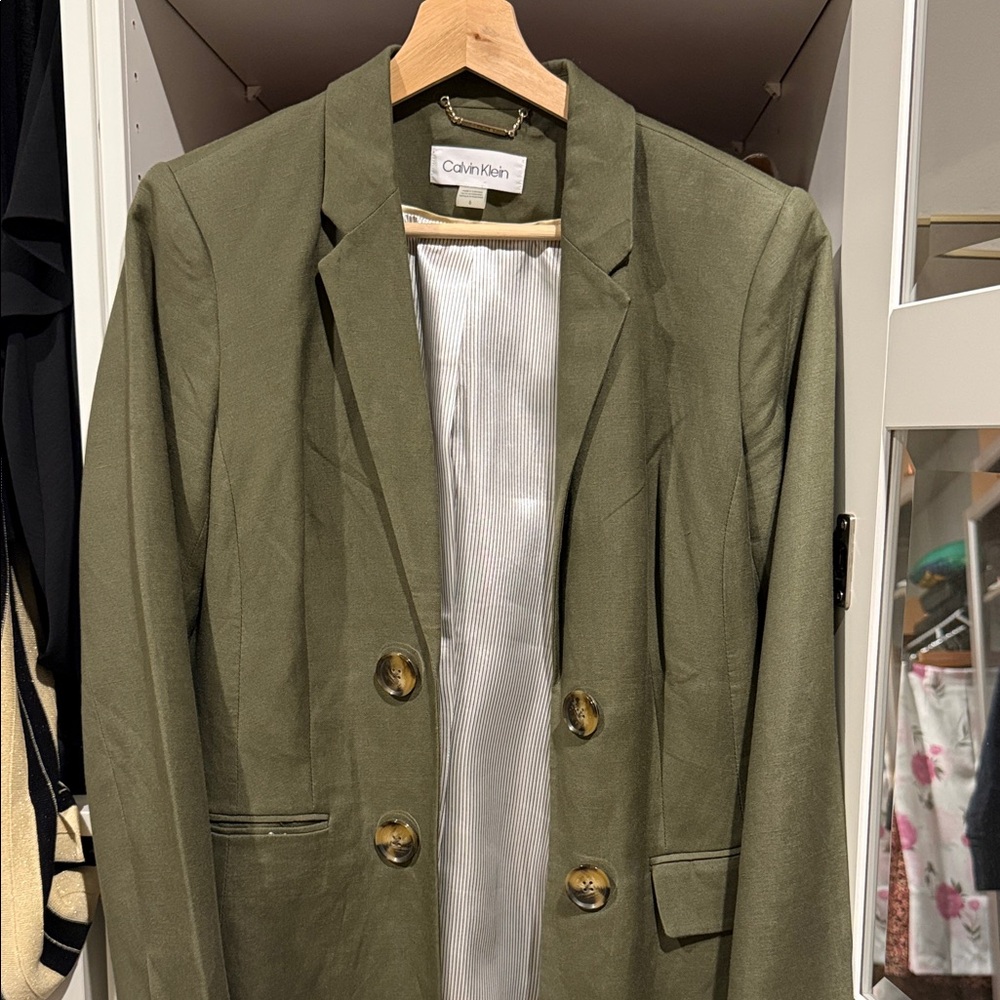 Calvin Klein Khaki Women's Suit Jacket